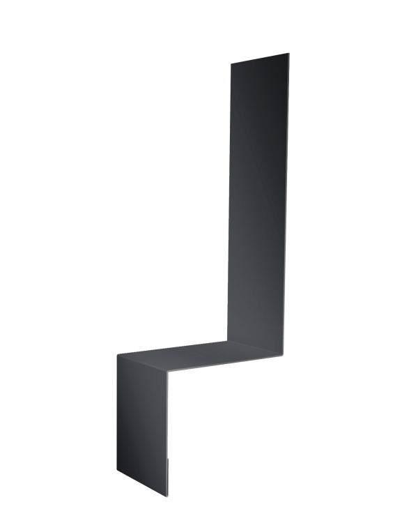 Планка примыкание боковое фальц 0,4 PE-Double с пленкой RAL 7024 мокрый асфальт (3м)