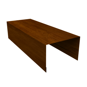 Крышка для забора из сайдинга (Квадро брус, Вертикаль) 0,45 Print-Double Premium Golden Wood Intense F (3м)