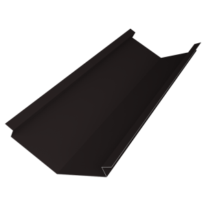 Планка ендовы нижней для композитной черепицы 140х140 0,5 Satin Matt TX RAL 9005 черный (3м)