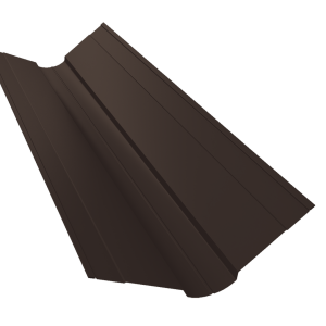 Планка ендовы верхней фигурной 100x100 0,45 PE-Double с пленкой RR 32 темно-коричневый (3м)