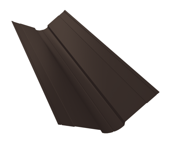 Планка ендовы верхней фигурной 100x100 0,45 PE-Double с пленкой RR 32 темно-коричневый (3м)