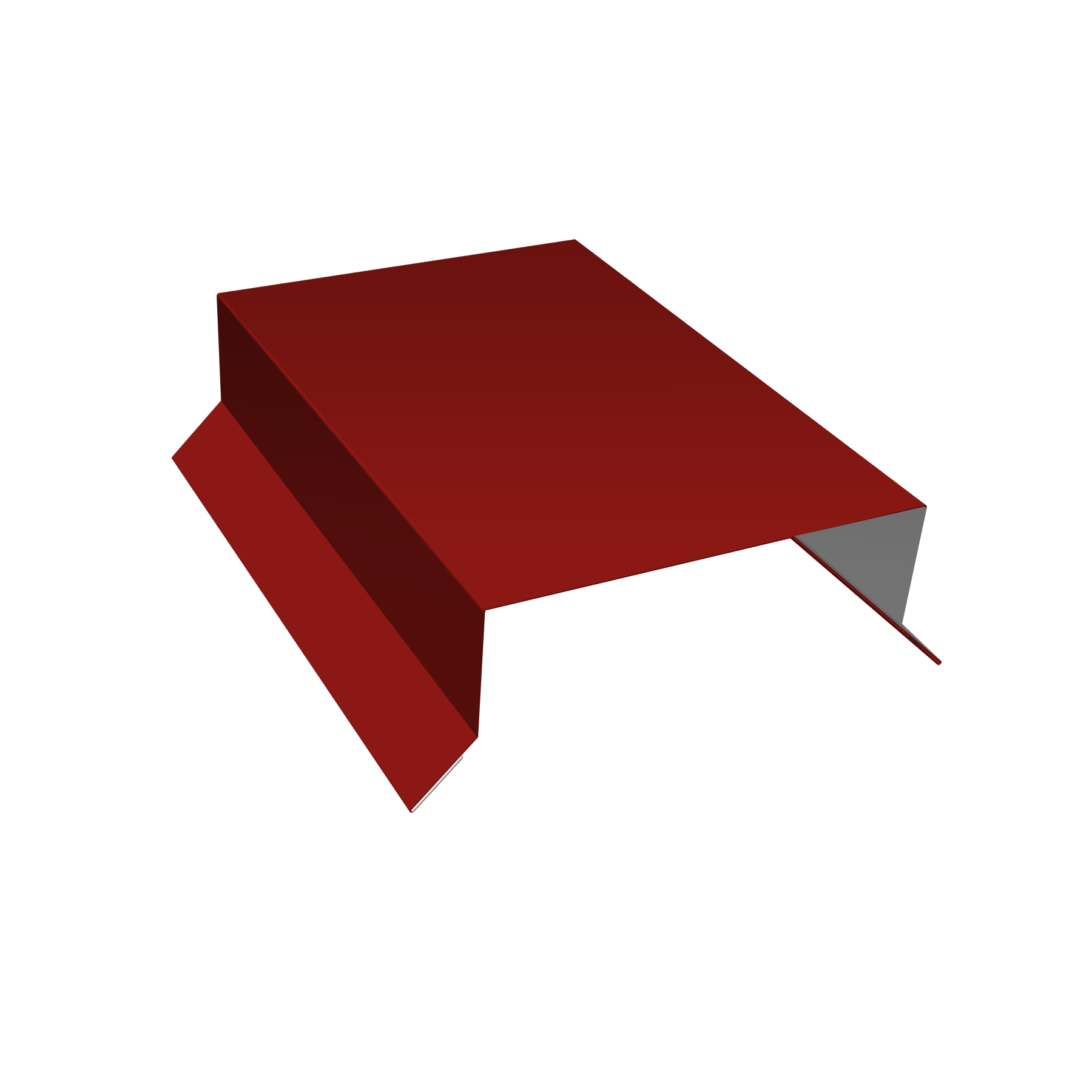 Парапетная крышка прямая 100мм 0,7 PE с пленкой RAL 3011 коричнево-красный (3м)