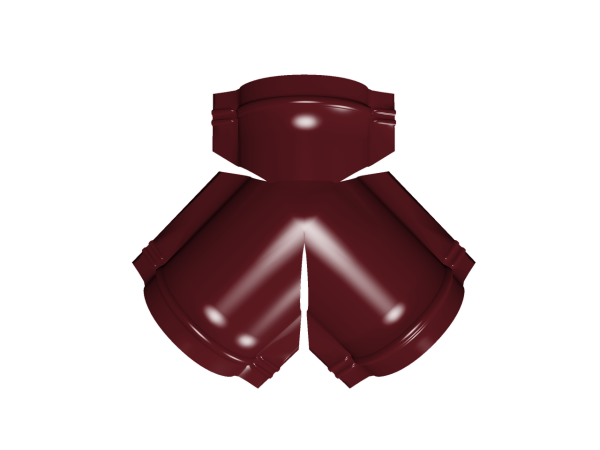 Тройник Y малого конька полукруглого 0,5 Satin Matt TX с пленкой RAL 3005 красное вино
