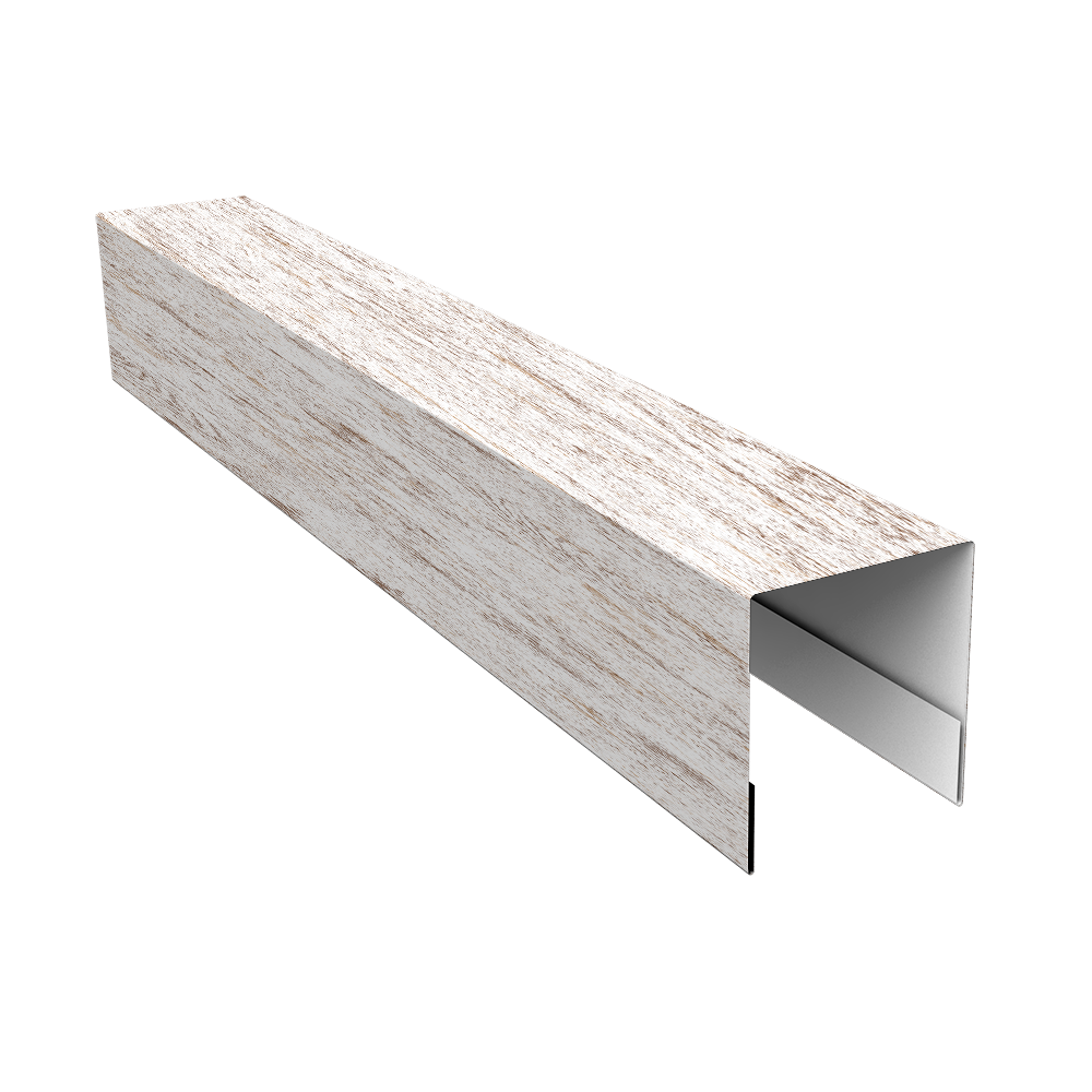 Планка боковая для забора из сайдинга (Блок-хаус new) 0,45 Print Elite Snow Wood TwinColor (3м)