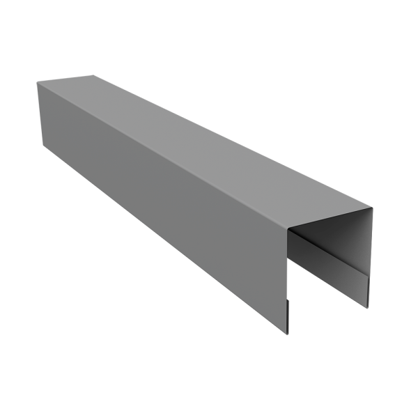 Планка боковая для забора из сайдинга (Блок-хаус new) 0,5 Satin RAL 9006 бело-алюминиевый (2,5м)