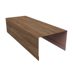 Крышка для забора из сайдинга (Квадро брус, Вертикаль) 0,45 Print Elite White Wood TwinColor (3м)