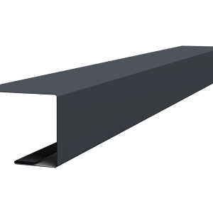 Планка завершающая фальц 0,5 Satin с пленкой RAL 7024 мокрый асфальт (2м)