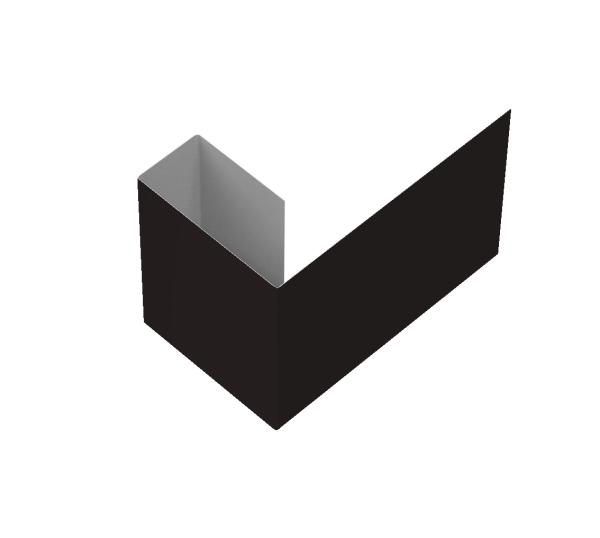 Финишный профиль фибросайдинга 0,5 Satin с пленкой RAL 9005 черный (2м)
