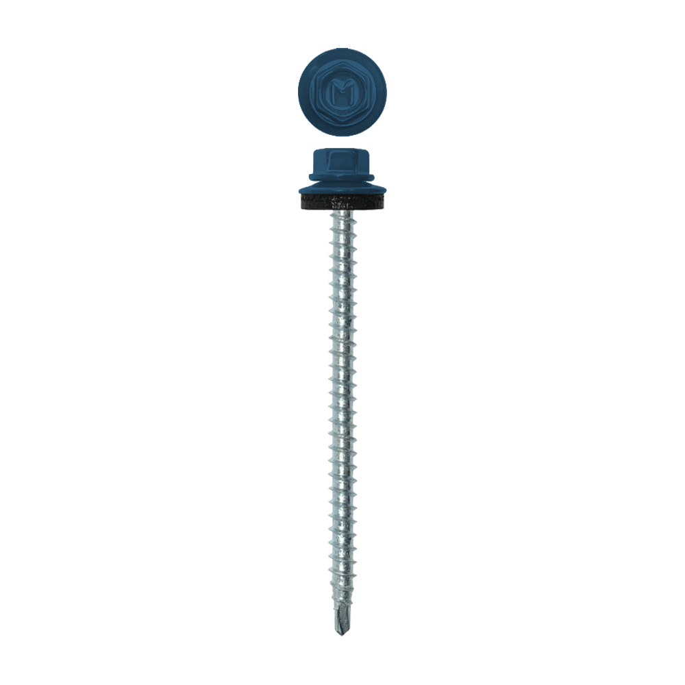 Саморез кровельный Daxmer 4,8х70 (100шт) сверло №1 RAL 5009