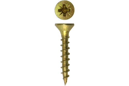 Саморез Rizzel Pz 4,5х20 (600шт) шлиц Pz2 желтый цинк (короб)