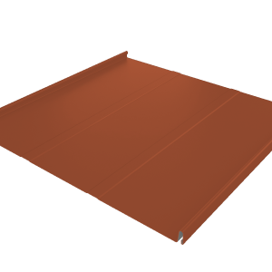 Фальц двойной стоячий Line Grand Line 0,5 Satin Matt TX с пленкой на замках RAL 8004 терракота