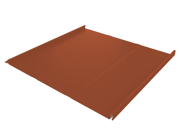 Фальц двойной стоячий Line Grand Line 0,5 Satin Matt TX с пленкой на замках RAL 8004 терракота