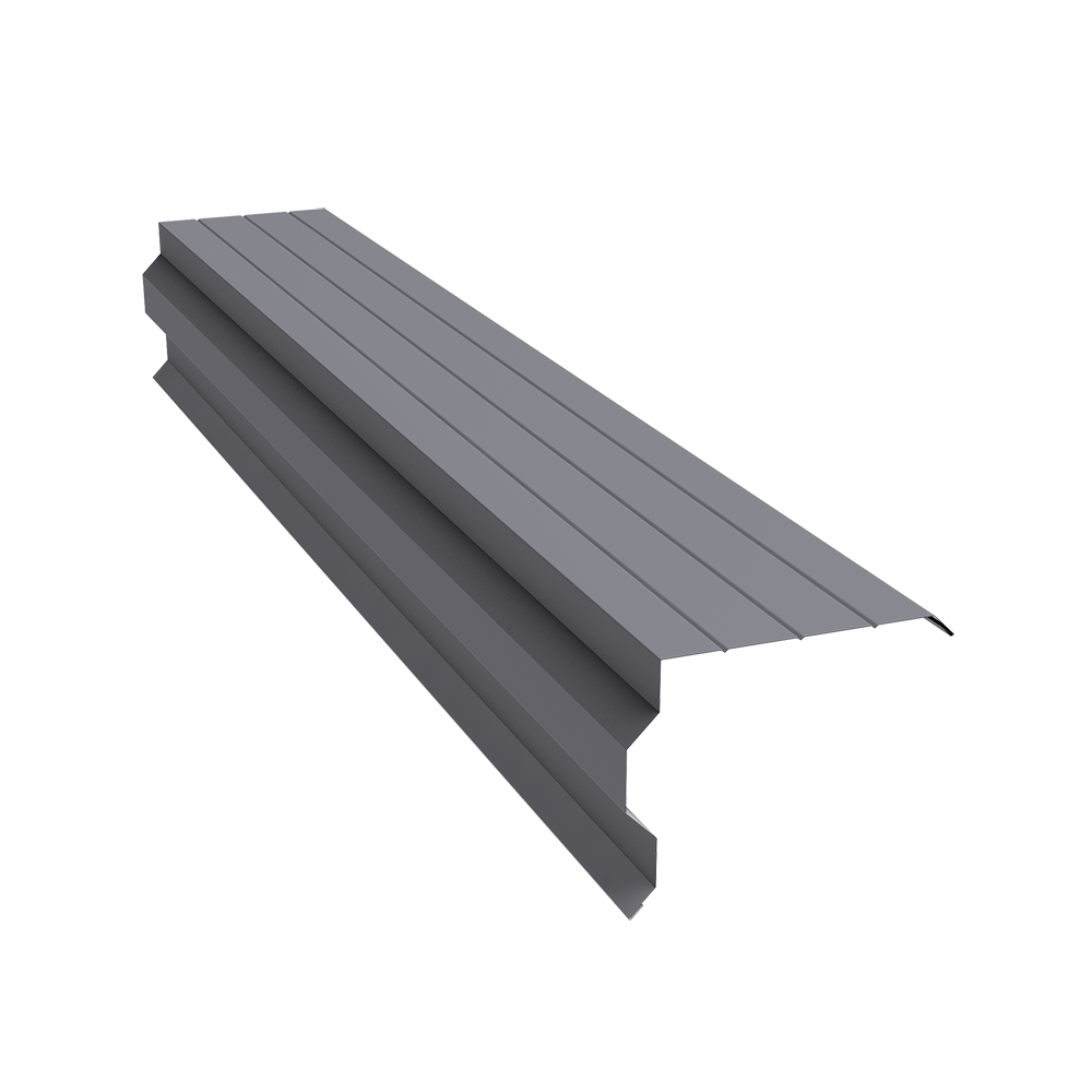 Планка торцевая фигурная 90х110 0,5 Satin с пленкой RAL 7004 сигнальный серый (2м)