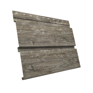 Софит металлический Квадро Брус без перфорации 0,45 Print Elite с пленкой Nordic Wood TwinColor