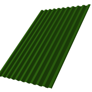 Профнастил С21R 0,45 PE с пленкой RAL 6002 лиственно-зеленый