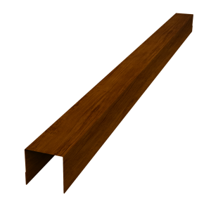 Планка вертикальная обратная для горизонтального монтажа штакетника 0,45 Print-Double Premium Golden Wood Intense F (2м)