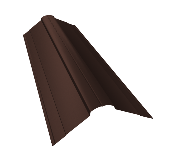 Планка конька фигурного 100x100 0,4 PE-Double с пленкой RAL 8017 шоколад (3м)