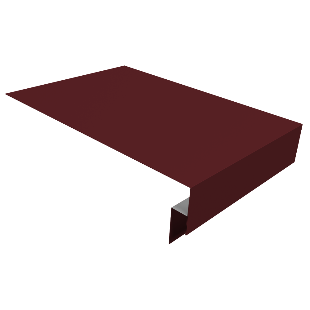 Планка околооконная сложная фальц 0,45 PE с пленкой RAL 3005 красное вино (2м)