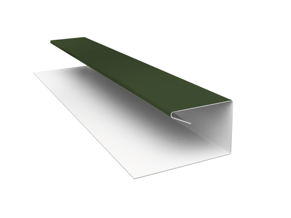 Планка П-образная завершающая сложная (КД) 0,5 Satin Matt TX RAL 6020 хромовая зелень (2м)