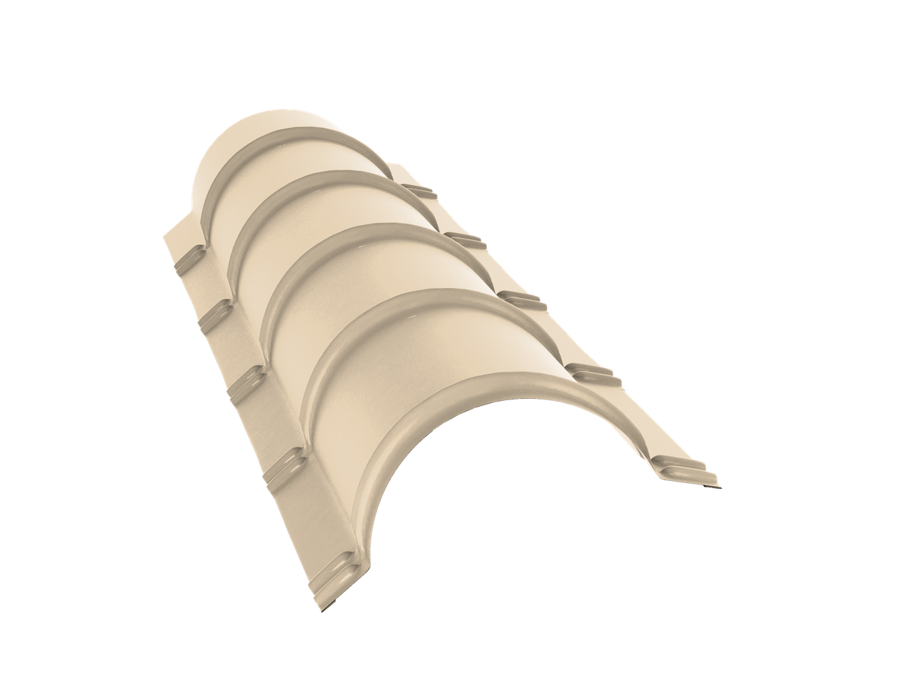 Планка конька полукруглого 0,45 Drap TX RAL 1015 светлая слоновая кость (1,97м)