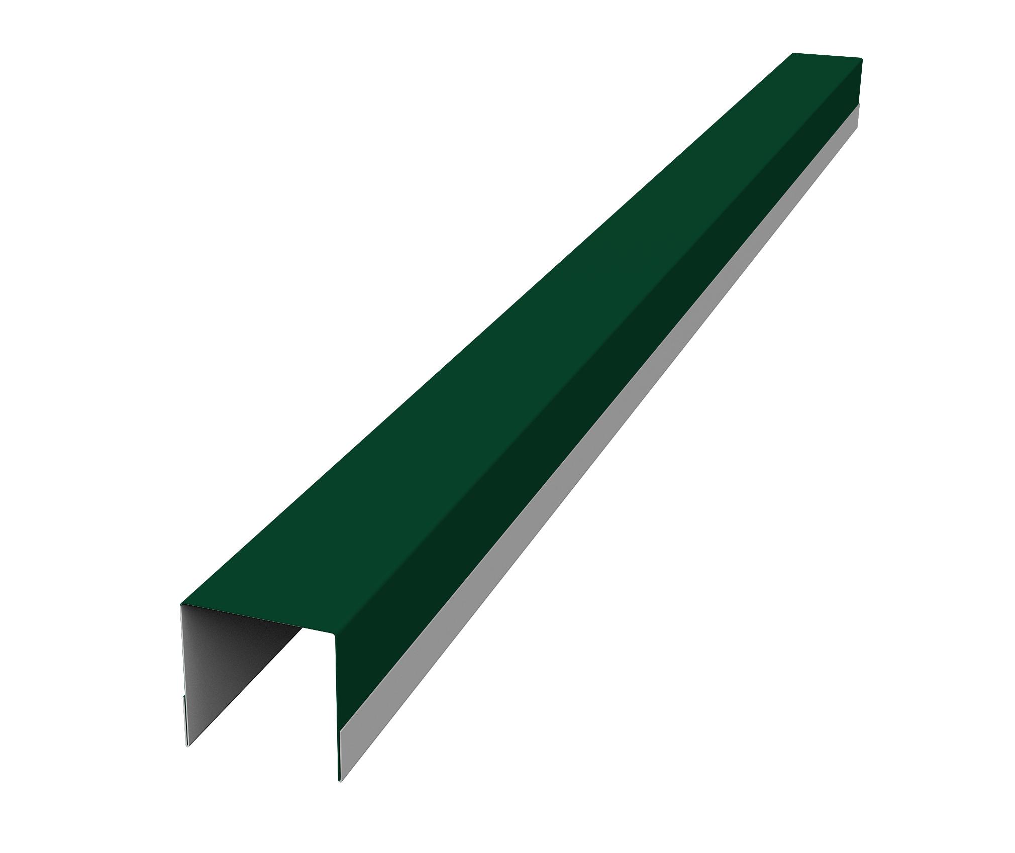 Планка вертикальная обратная для горизонтального монтажа штакетника 0,5 Satin Matt TX RAL 6005 зеленый мох (2м)