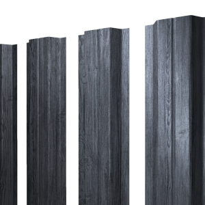 Штакетник П-образный A с прямым резом 0,45 Print Premium Grey Wood TwinColor