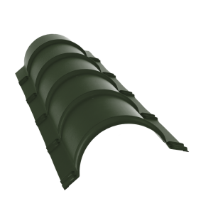 Планка малого конька полукруглого 0,5 Satin Matt TX RAL 6020 хромовая зелень (1,97м)