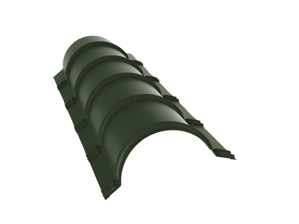 Планка малого конька полукруглого 0,5 Satin Matt TX RAL 6020 хромовая зелень (1,97м)
