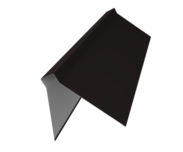 Планка конька плоского 220х50х220 0,5 Satin с пленкой RAL 9005 черный (3м)