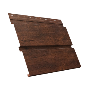 Софит металлический Квадро Брус с перфорацией 0,45 Print Premium с пленкой Cherry Wood Dark FTC