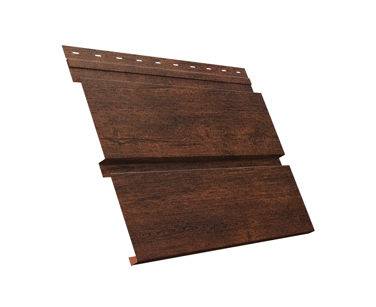 Софит металлический Квадро Брус с перфорацией 0,45 Print Premium с пленкой Cherry Wood Dark FTC
