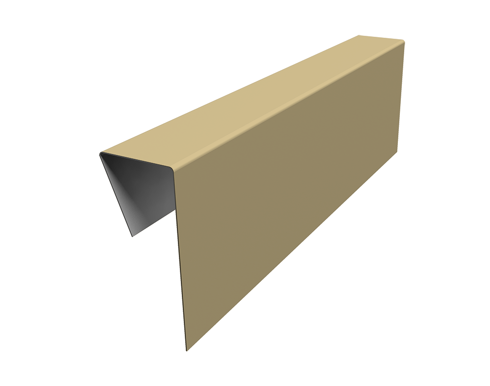 Планка приемная оконная фибросайдинга 0,45 PE с пленкой RAL 1014 слоновая кость (2м)
