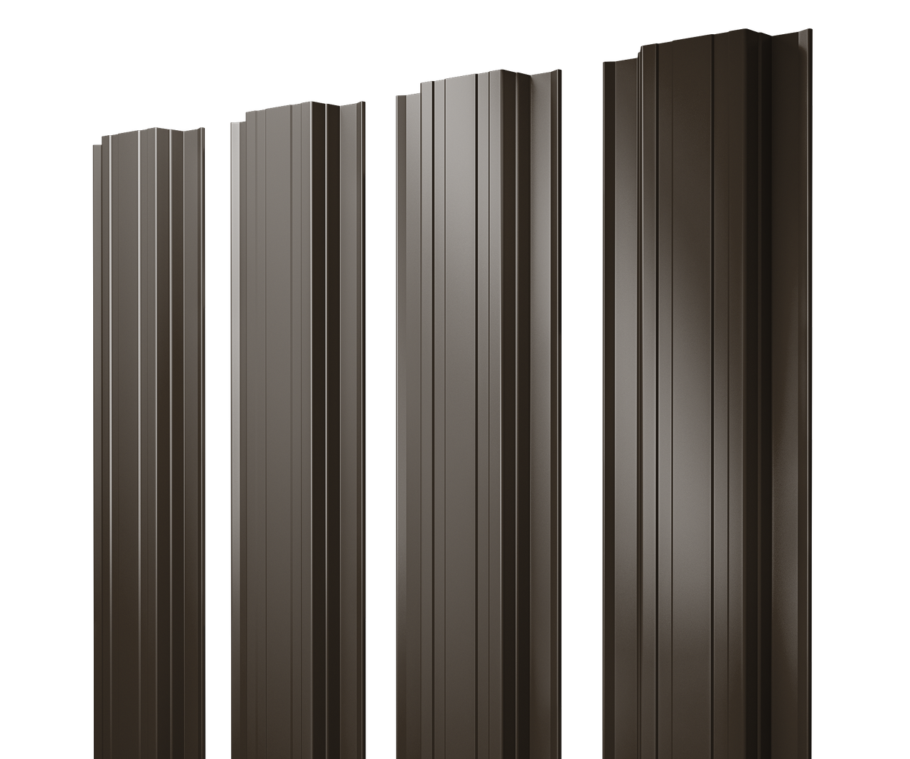 Штакетник Прямоугольный с прямым резом 0,4 PE-Double RR 32 темно-коричневый