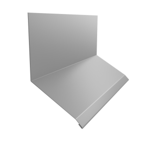 Планка примыкание верхнее к стене фальц Grand Line 150х130х20 0,45 PE-Double с пленкой RAL 9003 сигнальный белый (3м)