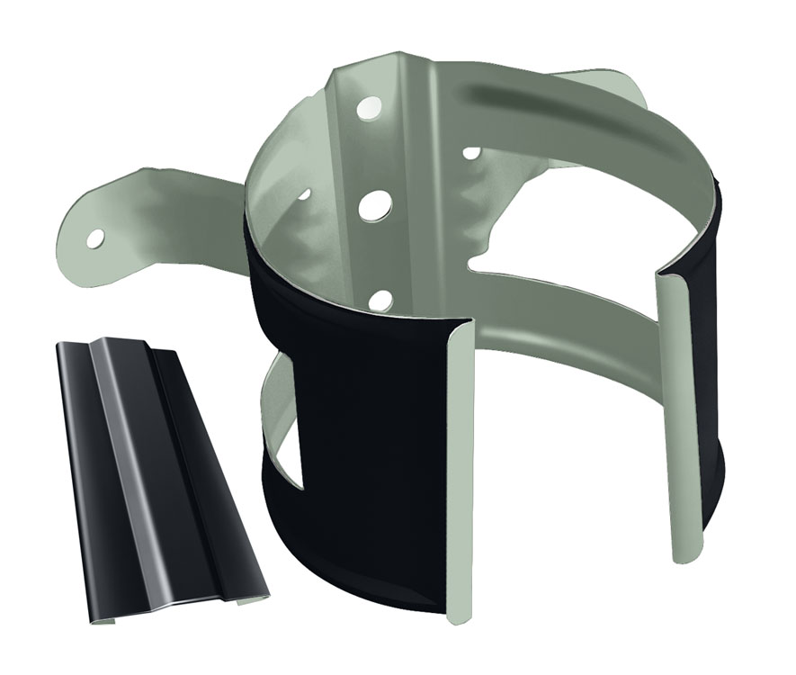 Кронштейн трубы на дерево GL PE 100 мм RAL 7024 мокрый асфальт