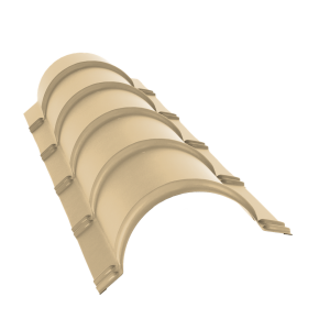 Планка конька полукруглого 0,4 PE с пленкой RAL 1014 слоновая кость (1,97м)