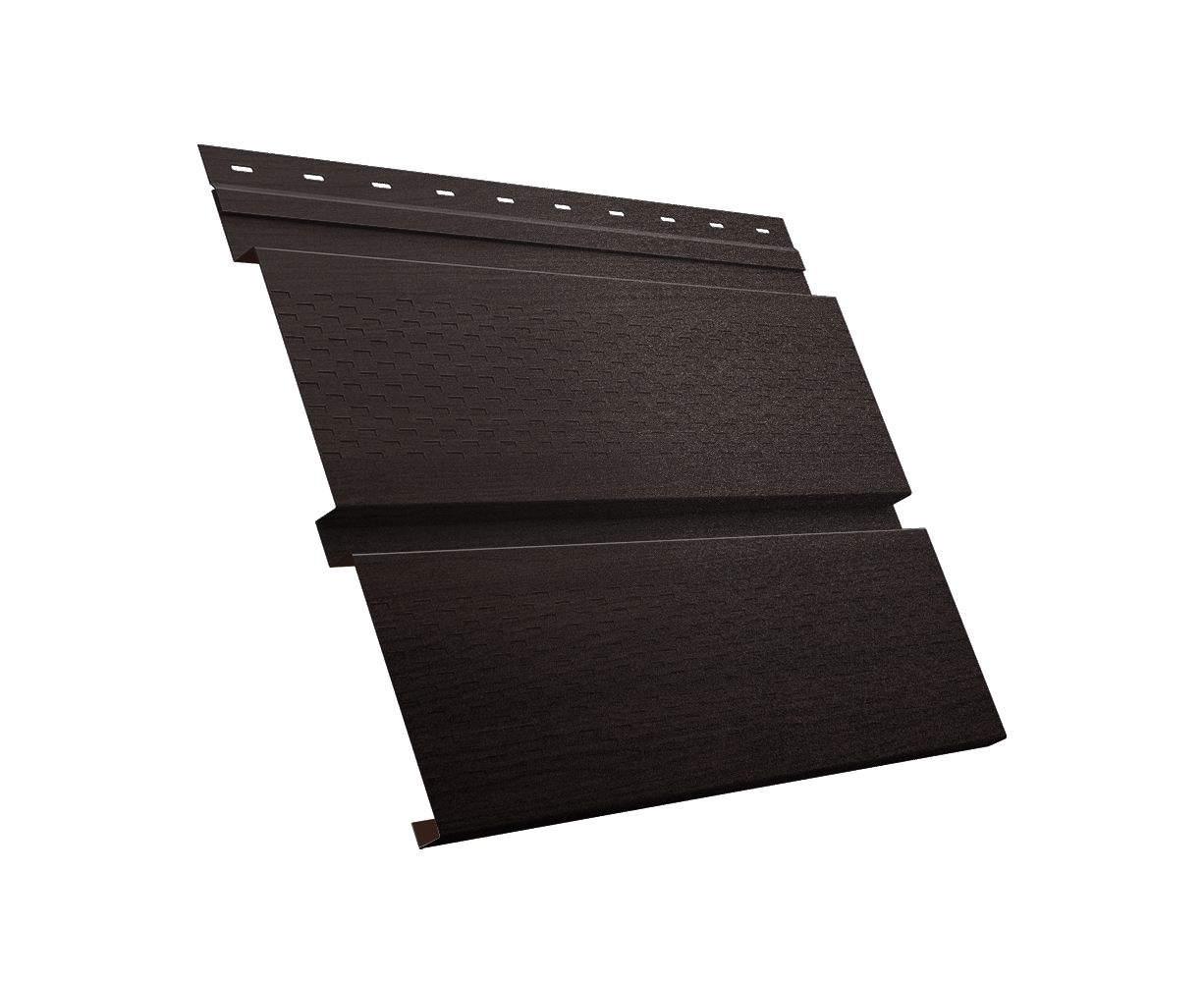Софит металлический Квадро Брус с перфорацией 0,45 Print Elite с пленкой Coffee Wood TwinColor