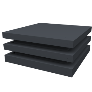 Колпак на столб плоский елка 390х390мм 0,5 Satin с пленкой RAL 7024 мокрый асфальт