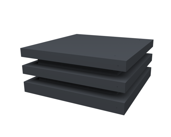 Колпак на столб плоский елка 390х390мм 0,5 Satin с пленкой RAL 7024 мокрый асфальт