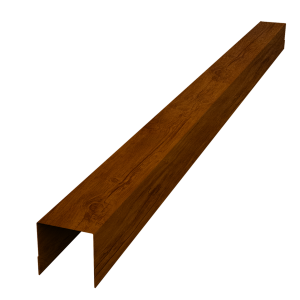 Планка вертикальная обратная для забора жалюзи Palermo 0,45 Print-double Premium Golden Wood Intense F (3м)