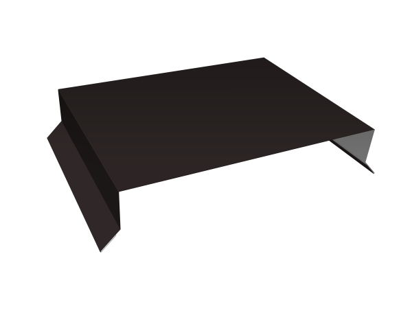 Парапетная крышка прямая 200мм 0,5 Satin Matt TX RAL 9005 черный (2,5м)