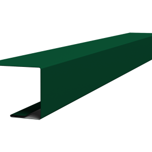 Планка завершающая фальц 0,5 Satin с пленкой RAL 6005 зеленый мох (2м)