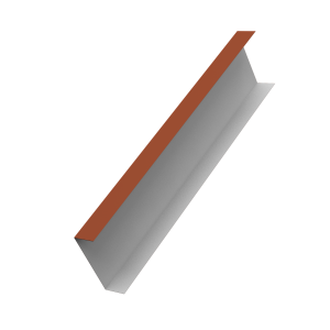 Декоративная накладка на столб универсальная 62х55 для забора жалюзи 0,5 Satin Matt RAL 8004 терракота (1,8м)