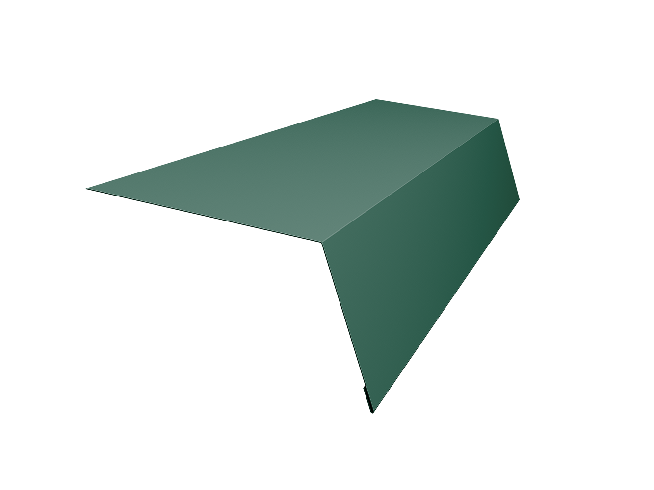 Планка карнизная для мягкой кровли 100х65 0,45 PE с пленкой RAL 6005 зеленый мох (2м)