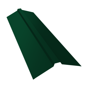 Планка конька прямоугольного 115х30х115 0,45 PE с пленкой RAL 6005 зеленый мох (2м)