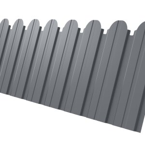 Профнастил C10B фигурный 0,5 Satin RAL 9006 бело-алюминиевый