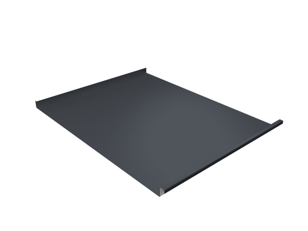Фальц двойной стоячий Grand Line 0,5 PurPro Matt 275 с пленкой на замках RAL 7024 мокрый асфальт