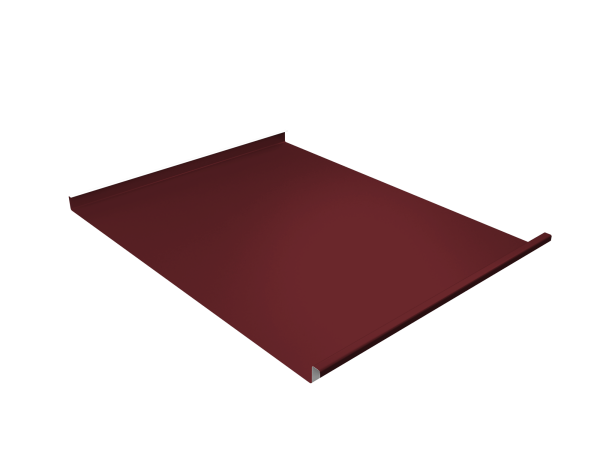 Фальц двойной стоячий Grand Line 0,5 Satin Matt TX с пленкой на замках RAL 3005 красное вино