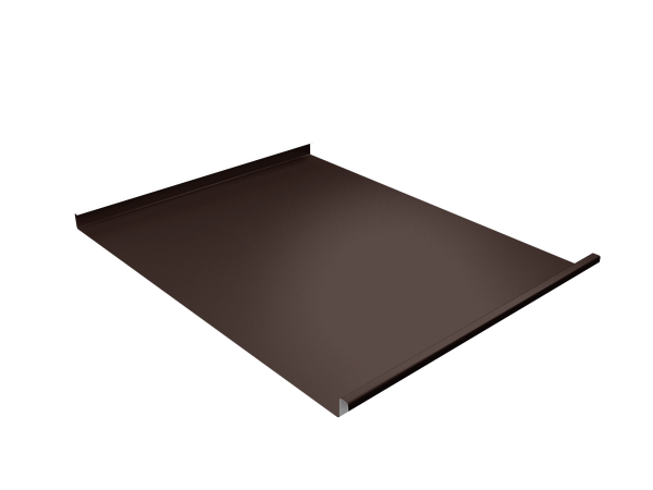 Фальц двойной стоячий Grand Line 0,5 Satin Matt TX с пленкой на замках RAL 8017 шоколад