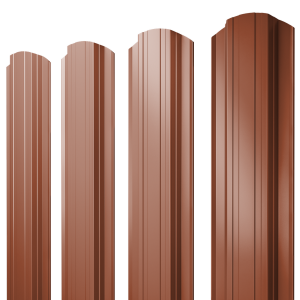 Штакетник Прямоугольный фигурный 0,5 Satin Matt TX RAL 8004 терракота